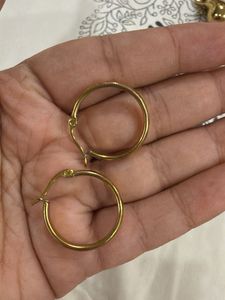 Hammered Gold Hoop Earrings