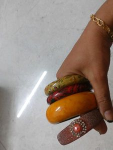 Stack of Colorful Bangles and Bracelet