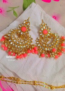 Pink Kundan Jhumka 🫶🏻😻