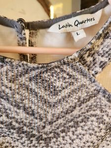 Latin Quarter Sequence Work Allover Grey Dress