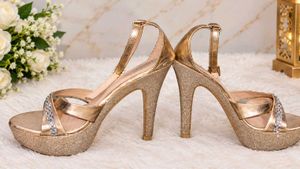 Sparkling Gold Platform Heels