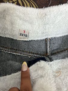 Cozy Denim Shorts with Sherpa Trim