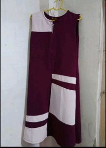 Stylish Maroon &amp; Cream Color onepiece