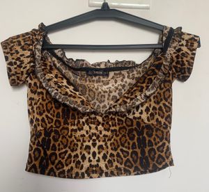 Shein Leopard Print Crop Top