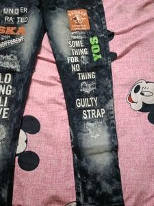 Men's Graphic Print Jeans