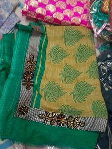 Beautiful Saree with Leaf Print