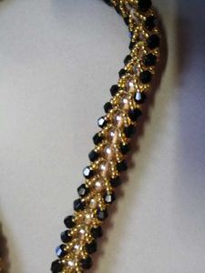 Elegant Black &amp; Gold Handcrafted Necklace