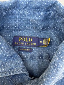 Ralph Lauren Men's Blue Dotted Button-Up Shirt