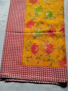Yellow Floral Saree with Blouse