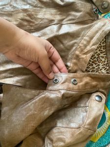 Stylish Snake skin Brown Faux Leather Jacket