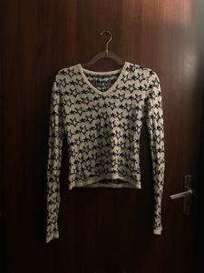 y2k stars knit long sleeve top