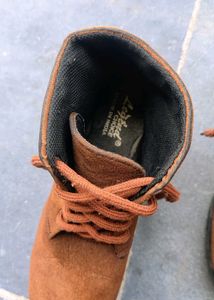 Brown Suede Lace-Up Boots