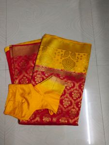 Banarasi Saree With Blouse ❤️💛