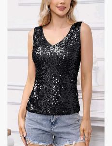 Sparkly Black Sequin Tank Top