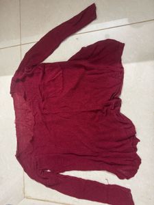 Cozy Red Long Sleeve Top