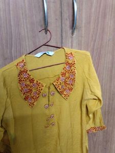 Vintage Mustard Embroidered Tunic