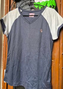 Cute Navy V-Neck Tee