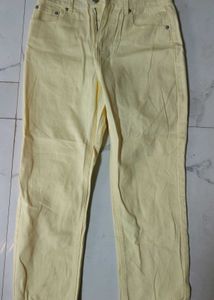 Pastel Yellow Relaxed Fit Jeans