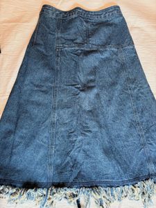midi denim skirt
