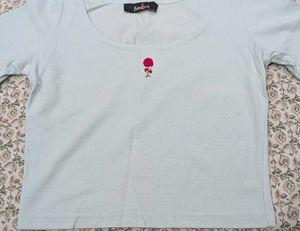 Cute Strawberry Embroidered Baby Tee