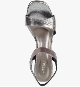 Metro Gunmetal Metallic Shimmer Heels (Size 39)