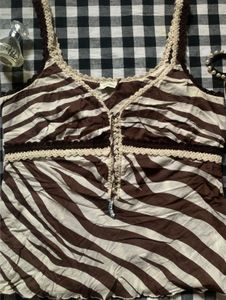 Stylish Zebra Print Camisole Top