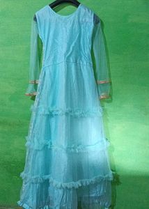 Light Blue Embroidered Anarkali