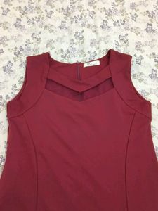 Maroon midi dress