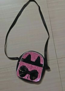 Cute Pink Glitter Kitty Bag