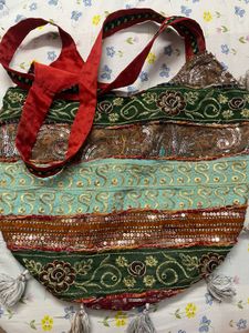 Boho Embroidered Patchwork Sling Bag