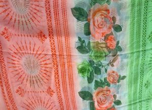 Flower Design Saree With Blouse