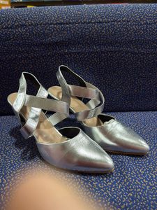Silver Slingback Heels