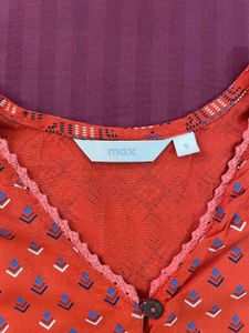 Max Rust Orange Peplum Short Kurta