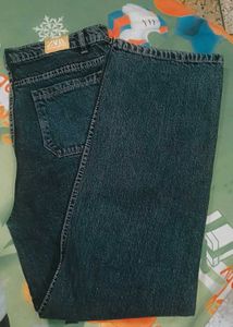 Blue Wide Leg Denim Jeans