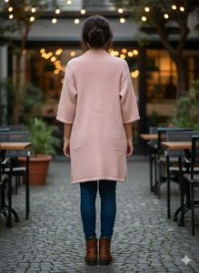 Long Pink Duster Cardigan