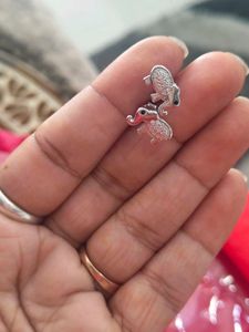92.5 silver Cute Elephant Stud Earrings