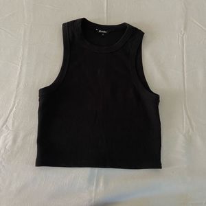 Staple Black Ribbed Cropped Tank Top