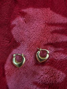 Matt finish Gold Heart Hoop Earrings