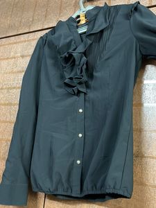 Ruffled Black Blouse