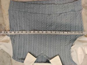 Blue Cable Knit Sweater