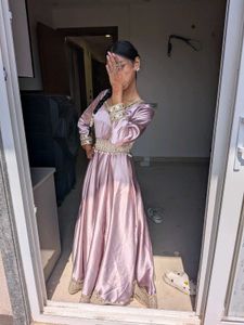 pink beautiful one piece anarkali suit