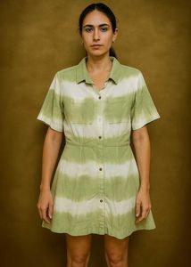 Tie-Dye Button-Down Shirt Dress