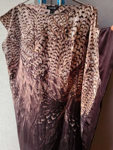 Bebe One Shoulder Kaftan Dress