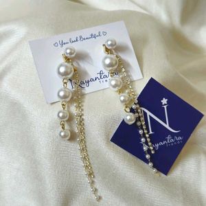Korean 2 In I Pearl Drop Earring
