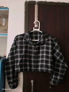 Checked Cropped Shirt
