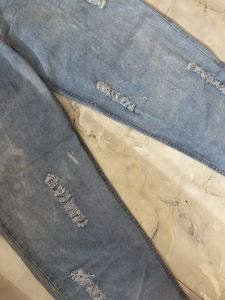 Distressed Light Wash Mom Jeans