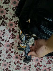 Chic Black Faux Leather Shoulder Bag