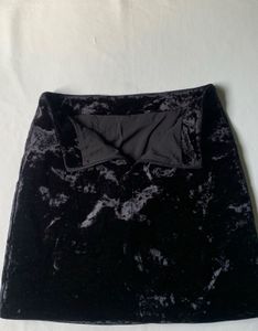 Black Velvet Mini Skirt
