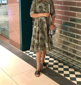 Tiger Print Mid-Length Dress