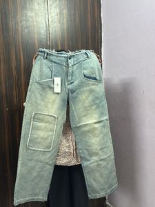 Vintage Wash Wide Leg Jeans